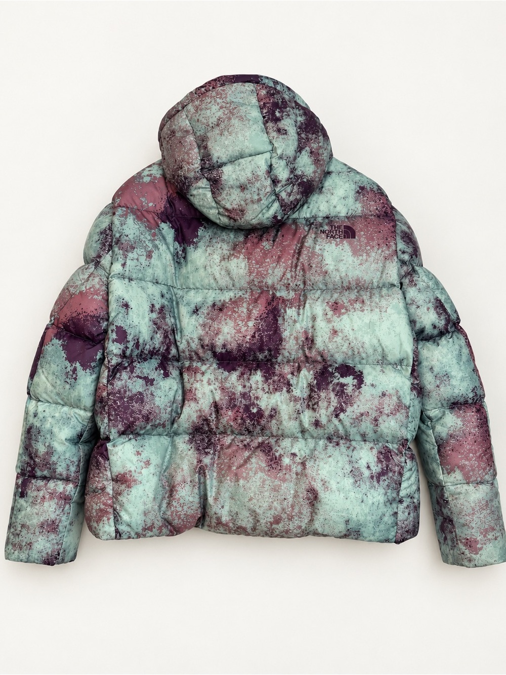 The North Face Women’s L Abstract Print Down Puffer Hooded Jacket - Picture 3 of 10